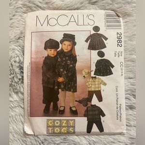 CUT 2000 McCalls Toddler Dress, Unlined Jacket, etc sewing pattern #2982